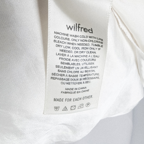 WILFRED Davina Dress Only Ruched Mini Satin Avorio White M Aritzia - Picture 11 of 12